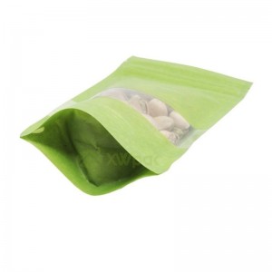 Ei-tulostavat uudelleenlähetettävät vihreät riisipaperilaukut, joissa on ikkuna