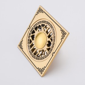 Musta kuvio piilotettu suihku neliön kylpyhuone lattiakaivo