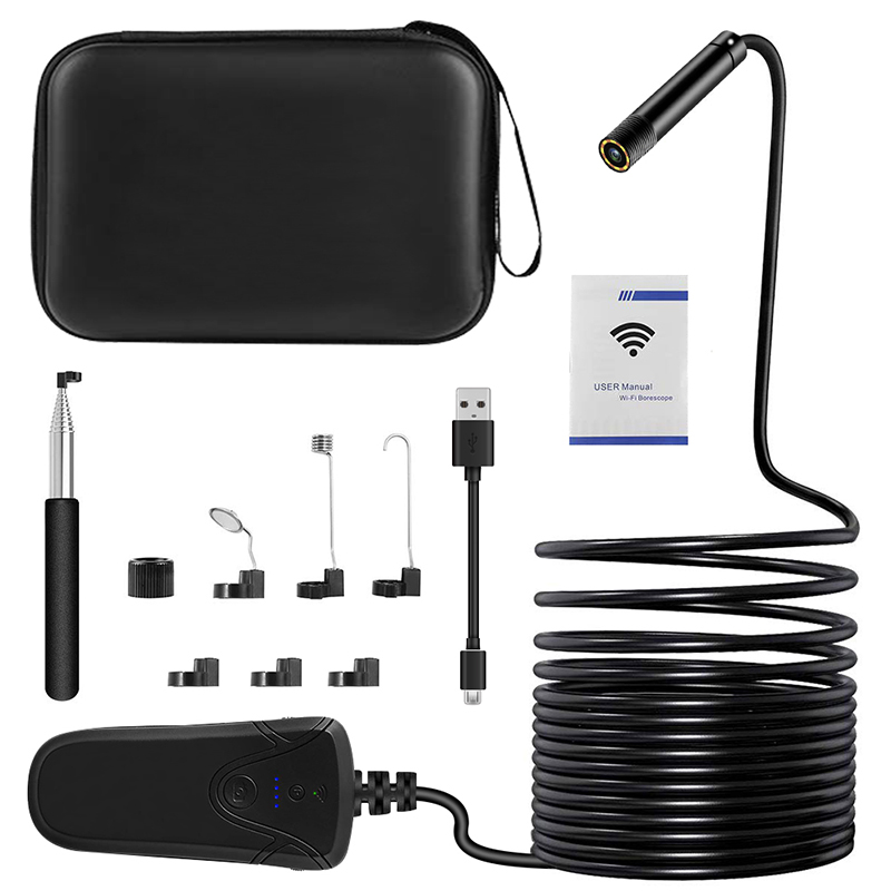 Langaton endoskooppi 2,0 megapikselin HD WiFi-boreskooppi vedenpitävä tarkastuskäärmekamera Androidille, iOS ja Windows, iPhone, Samsung, Tablet, Mac