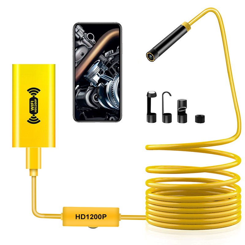 Langaton endoskooppi 2,0 megapikselin HD WiFi-boreskooppikamera Mikrorajapinta Vedenpitävä tarkastuskäärmekamera Androidille, iOS: lle ja Windowsille, iPhone, Samsung, Tablet, Mac