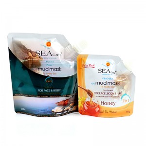 Alumiinifolio Kuolleenmeren muta kasvojen naamio huulpussi Mylar Stand Up kaulapussi nestemäiselle kosmeettiselle kasvonaamion kasvovoidelle