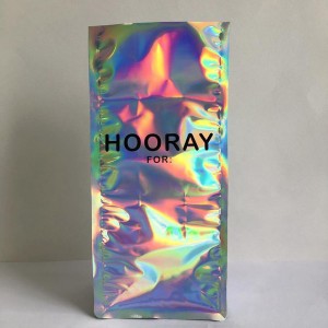 Muokattu painettu OEM-logo -laserkalvo, tasainen pohja, seisova pussi