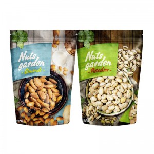 Pussi vetoketjulla käsitöpaperilla. Stand Up elintarvikepakkaukset Ziplock Bag Doypack Custom Painettu