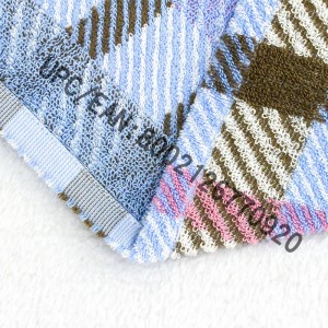 JMD TEXTILE Kylpypyyhesarja, 4 kpl brittiläistä tyylikäs ruudullinen Jacquard-pyyhe, suuret kylpypyyhkeet, 100% puuvillaa, kylpypyyheallas kuntosalimatkahotellit, College-asuntolan huoneen varusteet, pyyhe ruskea pyyhe sininen