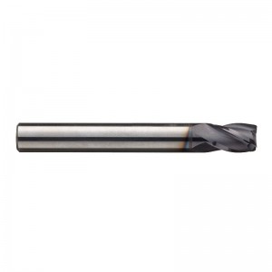Carbide-neliön nenäpäätehdas, metrinen, AlTiN-viimeistely, karkaisu- ja viimeistelyleikkaus, 30 asteen helix, 4 uraa, 39 mm kokonaispituus, 3 mm leikkaushalkaisija, 3.000 mm varren halkaisija