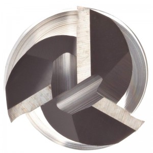 Carbide-neliön nenäpäätehdas, tuumainen, päällystämätön (kirkas) viimeistely, karkeus ja viimeistelyleikkaus, 30 asteen helix, 3 uraa, 3 \