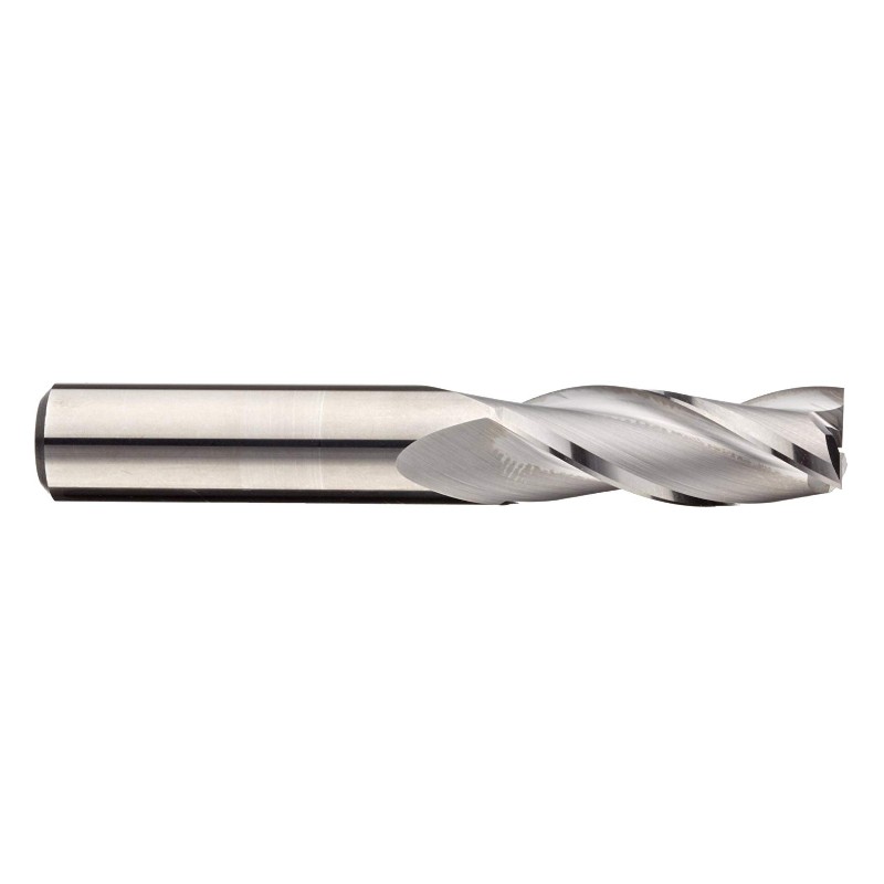 Carbide-neliön nenäpäätehdas, tuumainen, päällystämätön (kirkas) viimeistely, karkeus ja viimeistelyleikkaus, 30 asteen helix, 3 uraa, 3 