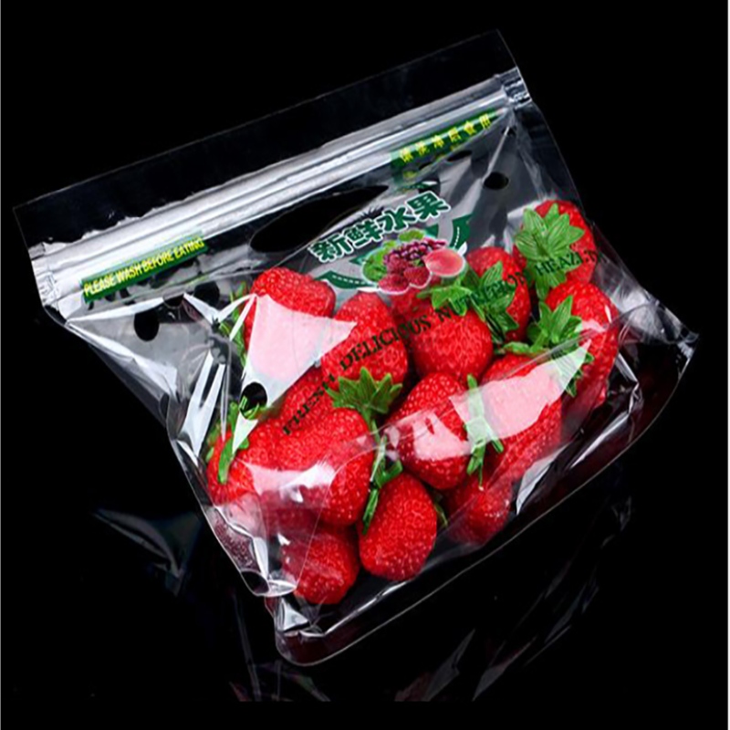 Ympäristöystävälle pirnted muoviset kasvikset makean tomaatin ziplock-pakkauspussi, jossa on tuuletusaukot