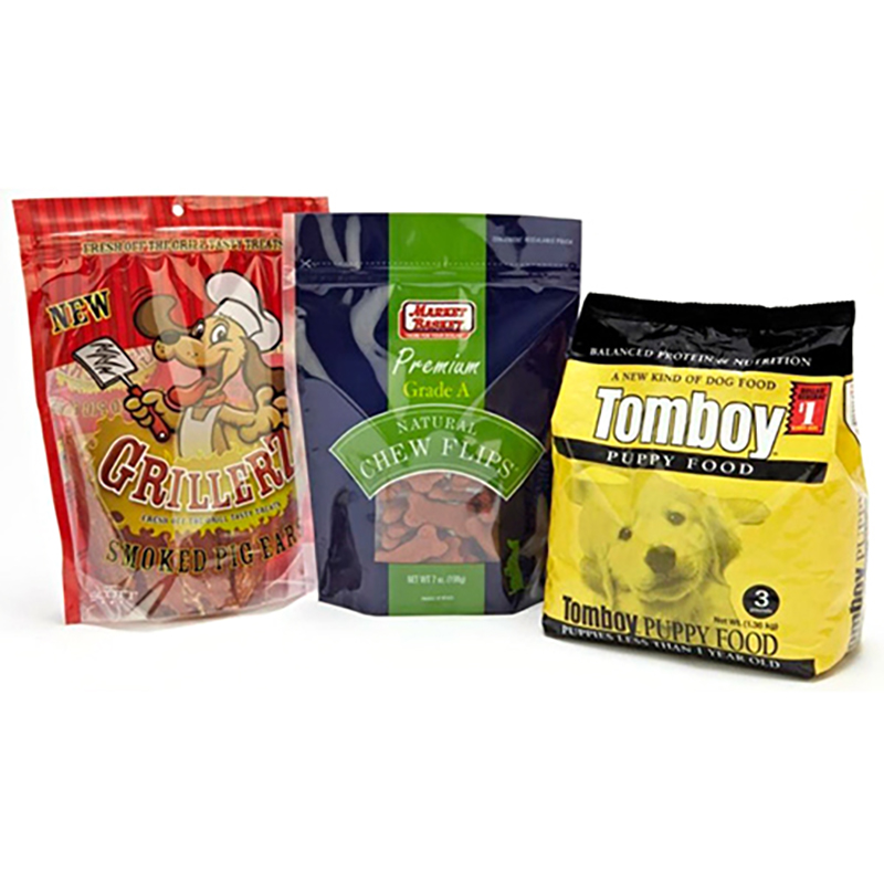 10kg 25kg litteäpohjainen lemmikkieläinten ruokalaukku / muovinen kissan koiranruoan pakkauspussi