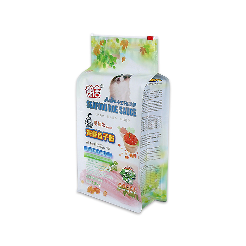 Mukautettu tulostus litteä pohjainen kiinnitys suljettuna vetoketjulla lemmikkieläinten ruuan pakkauspussi / kissanruoka laukku 1kg 5kg 10kg