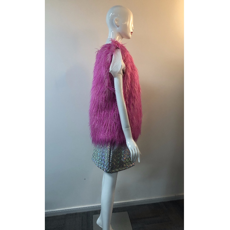 NAISTEN MAGENTA SHAGGY GILET RLWF0023