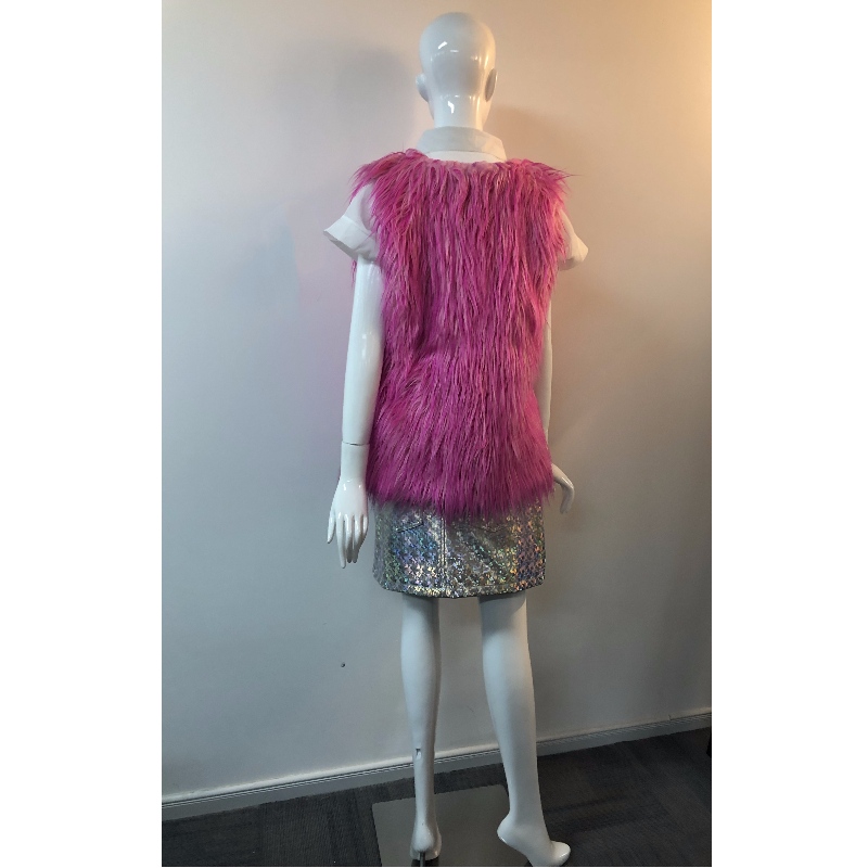 NAISTEN MAGENTA SHAGGY GILET RLWF0023