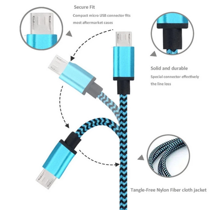 Nylon punottu datakaapeli