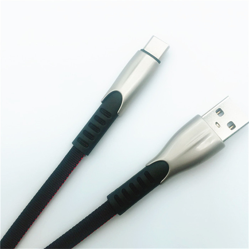 KPS-1001CB Micro Custom kannettava 1m 2A sinkkiseos Kankaalla kudottu mikro USB-kaapeli