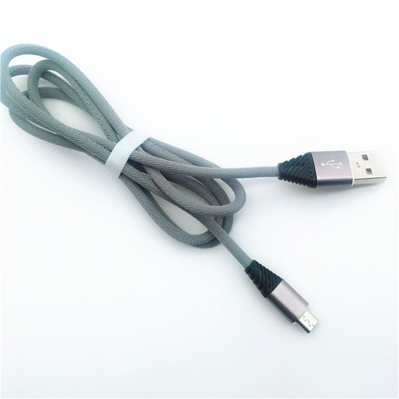 KPS-1004CB Micro Custom puuvillakudonta 1m 2,2a nopean latauksen mikro-USB-kaapelilla androidille