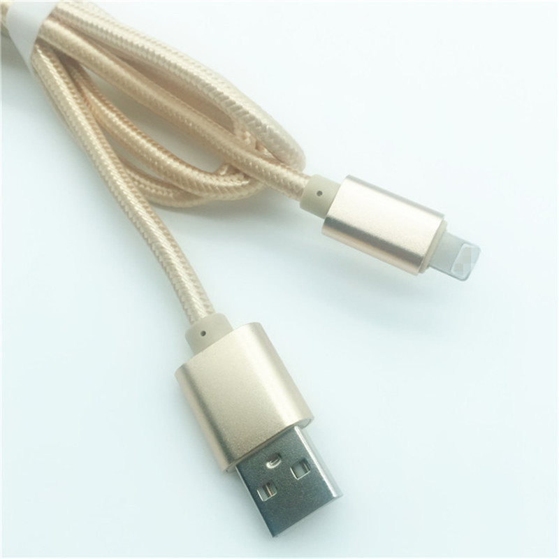 KPS-1005CB 8PIN Kuuma myynti 1M nylon punottu 2.4A nopea lataus usb-datakaapeli