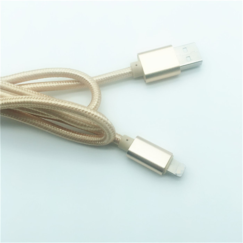 KPS-1005CB 8PIN Kuuma myynti 1M nylon punottu 2.4A nopea lataus usb-datakaapeli