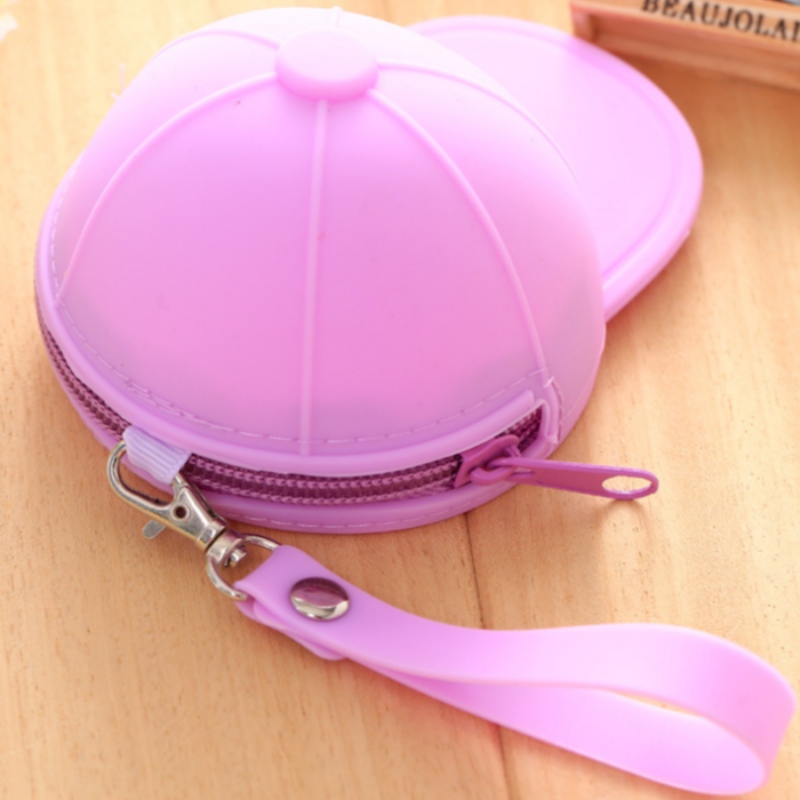 Silikoni nolla lompakko baseball cap kolikko laukku mini söpö hattu avain laukku silikoni nolla lompakko käsilaukku