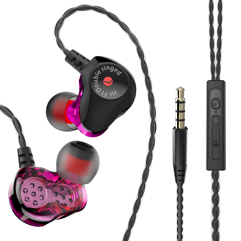 Muotisuunnittelu Dual Driver Earhook Stereo Langalliset kuulokkeet