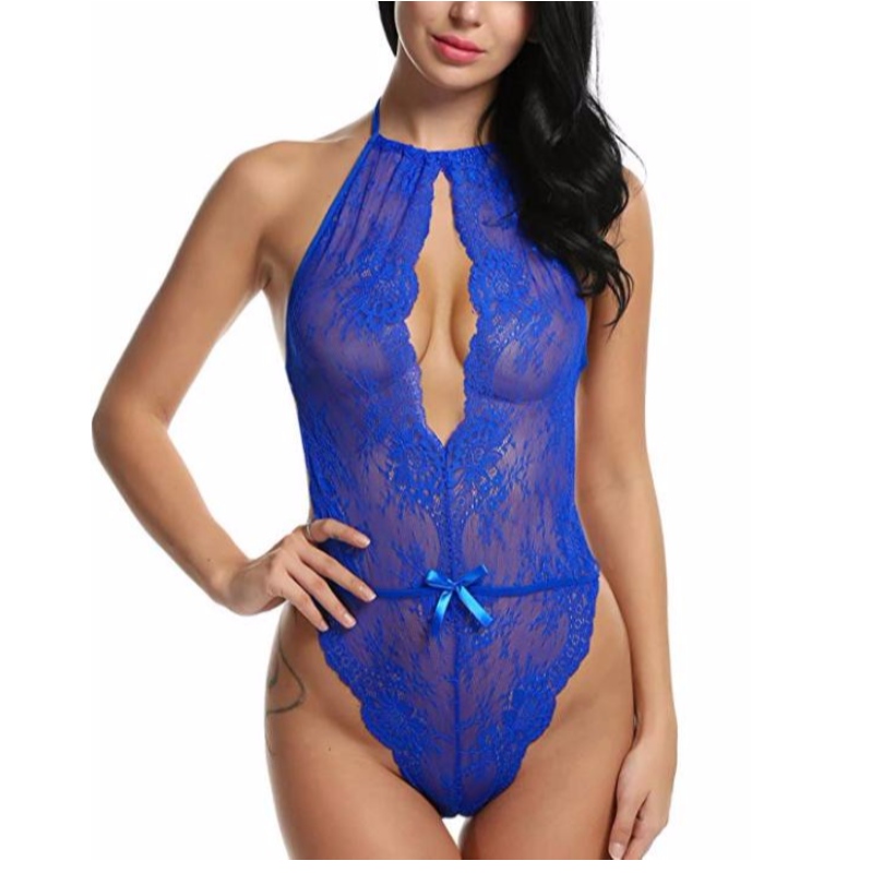 Seksikäs alusasu naisille Teddy One Piece Lace Babydoll Bodysuit Rose -joukkue