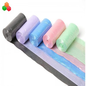 Myynninedistämistarkoituksessa mitoitettu koko värikäs halpa okso 100% biohajoava kompostoituva maissitärkkelys muovinen jätepussirulla perheelle / ostoskeskukselle