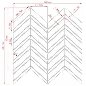 Carrara bianco hioi chevron-moni-marmorilattiaseinämosaiikkia
