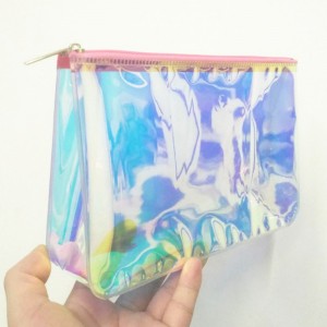 Holografinen PVC-vetoketjullinen laukku