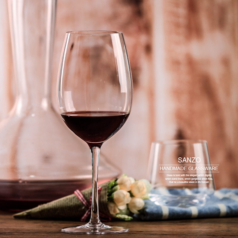 SANZO akryyli kelluva viinilasi käsinmaalatut varreton lasit Cup himmeä kirje tarra käsinpuhallettu