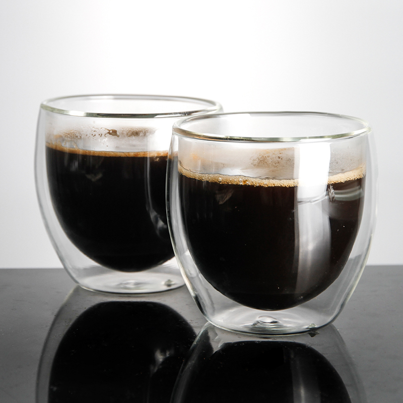 Sanzo käsintehty lämmönkestävä borosilikaattilasi, kirkas kaksiseinäinen kahvikuppi, teekuppi, kahvikuppi, 350ml