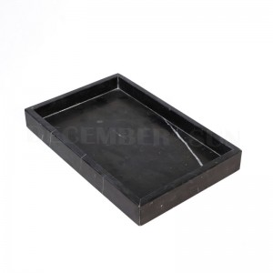 Korkealaatuinen musta suorakaide marmorinen tarjoilualusta