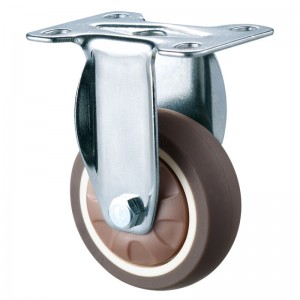 Kevyt - kromattu kotelo, jossa pehmeä kulutuspinnan TPR-pyörä 14