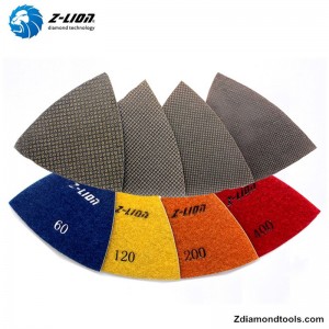 ZL-123ET kolmion elektrolyyttiset timanttityynyt betonilattiaan