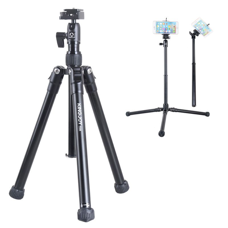 Kingjoy P056 alumiini-CNC-työstettävä taitettava kameravalokuva Tripod Kit -sarja selfie-kuvausta varten