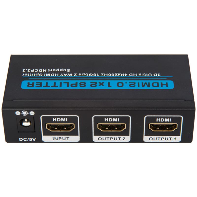 V2.0 HDMI 1x2 -jakolaitteen tuki 3D Ultra HD 4Kx2K @ 60Hz HDCP2.2