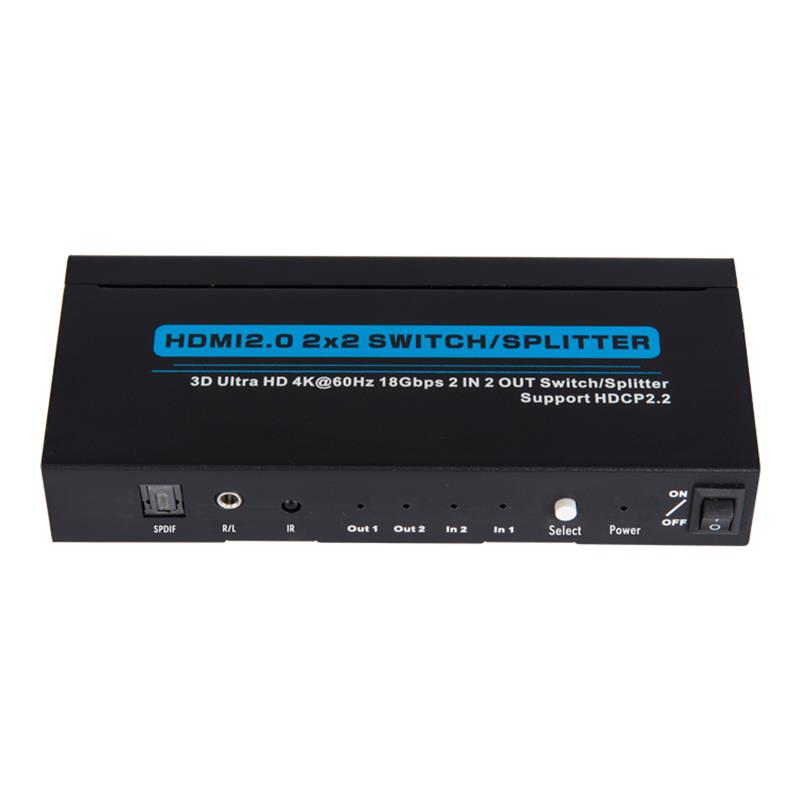 V2.0 HDMI 2x2 -kytkimen / jakajan tuki 3D Ultra HD 4Kx2K @ 60Hz HDCP2.2