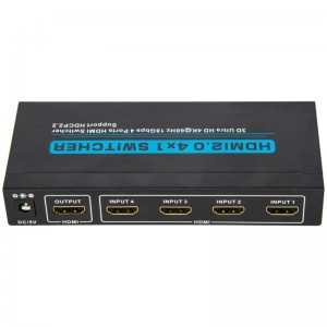 V2.0 HDMI 4x1 -kytkin tukee 3D Ultra HD 4Kx2K @ 60Hz HDCP2.2