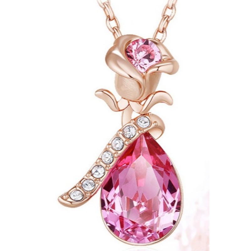 ROSE GOLD ROSE PENDANT GEMSTONE CUBIC ZIRCONIA KAULAKORU NAISEN KAULAKORU 925 STERLING Hopea 2020