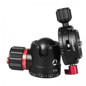 Kingjoy T10 matalaprofiilinen pallopää panoraamisella pikakiinnityslevyllä