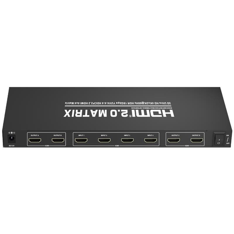 V2.0 HDMI 4x4 -matriisin tuki Ultra HD 4Kx2K @ 60Hz HDCP2.2 18 Gbps