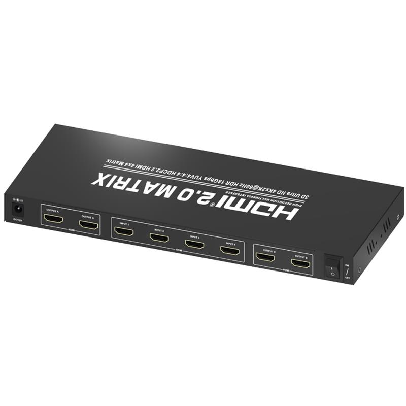 V2.0 HDMI 4x4 -matriisin tuki Ultra HD 4Kx2K @ 60Hz HDCP2.2 18 Gbps