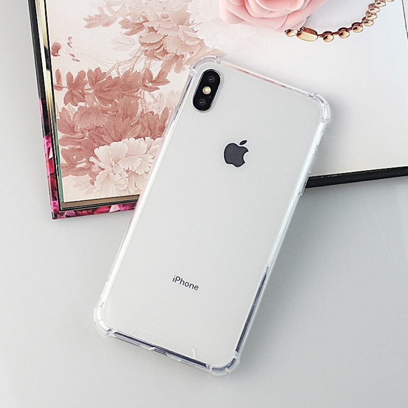 iPhone X / iPhone XS TPU + PC -läpinäkyvä ja iskunkestävä matkapuhelinlaukku