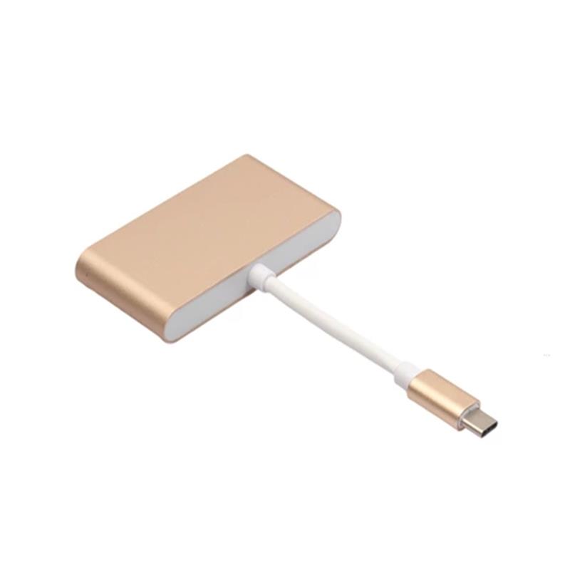 4-in-1 USB Type C - USB 3.0x3 + Type C Hub -sovitin