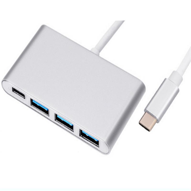 4-in-1 USB Type C - USB 3.0x3 + Type C Hub -sovitin