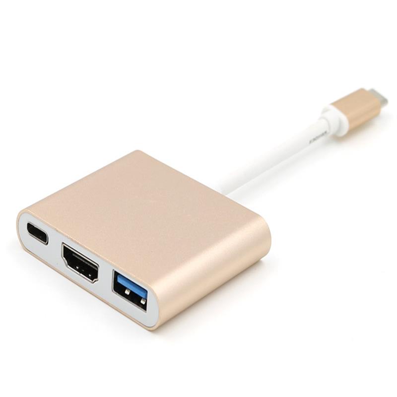 C-tyypin USB: n USB HDMI + + USB 3.0 + Type C -keskittimen adapteri