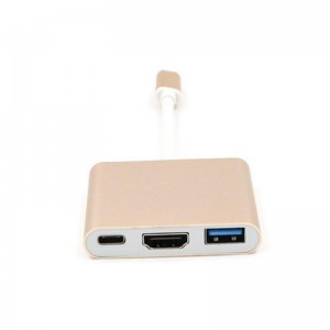 C-tyypin USB: n USB HDMI + + USB 3.0 + Type C -keskittimen adapteri