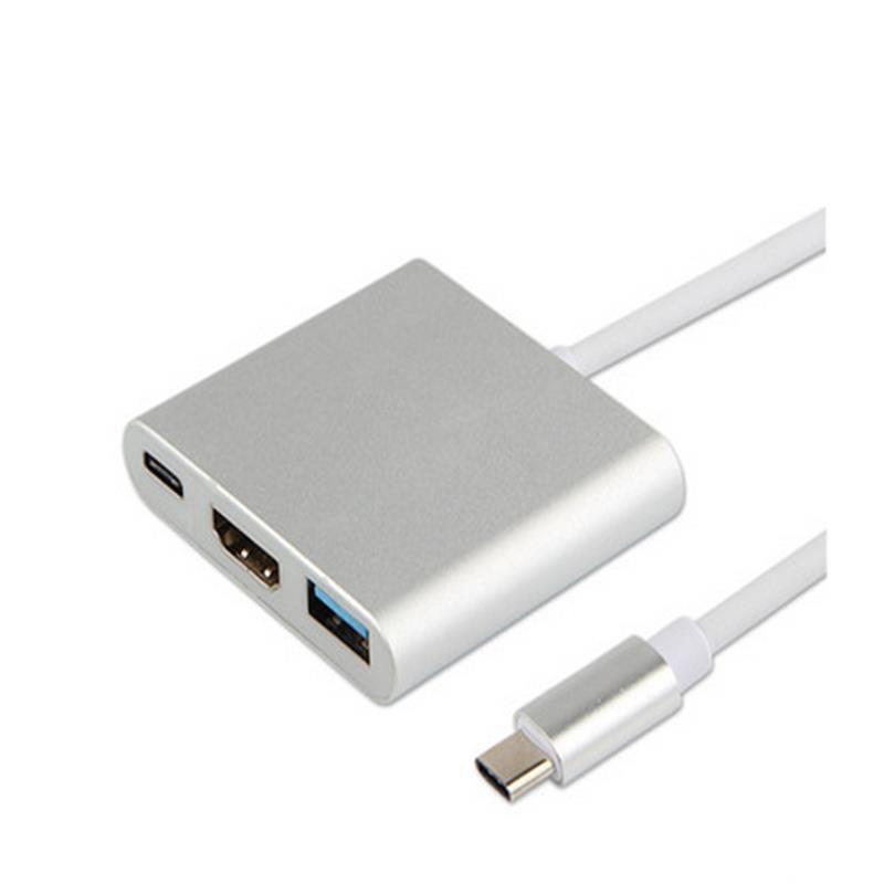 C-tyypin USB: n USB HDMI + + USB 3.0 + Type C -keskittimen adapteri
