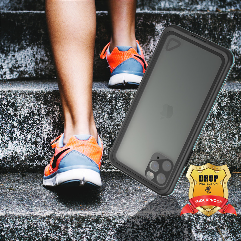 Paras vedenpitävä iphone 11 pro max -kotelo iphone -kotelo, jossa on läpinäkyvä taustasuojus