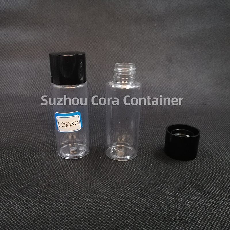 50ml kaulan koko 20mm Lemmikkieläinten kosmeettinen muovipullo ruuvimeissukan kanssa