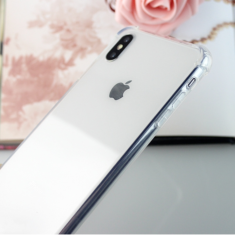 Erittäin selkeä TPU + PC iPhone XS Max -puhelinkotelo, jossa iskunkestävät kulmat