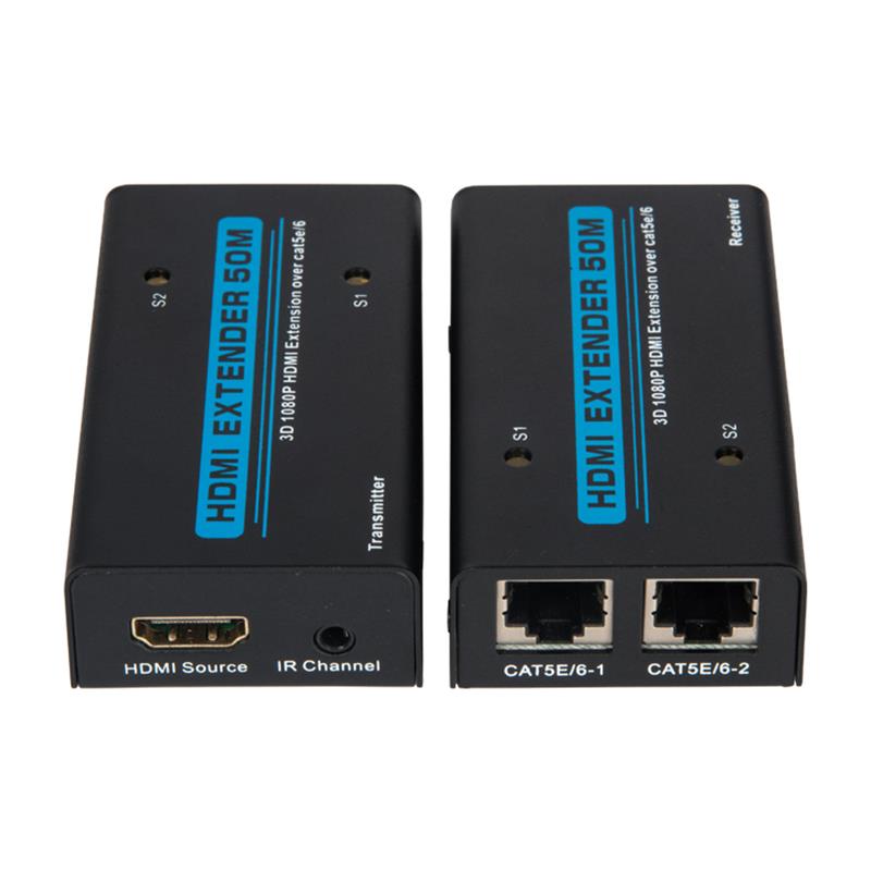 V1.3 HDMI Extender 50m yli kaksois Cat5e / 6-kaapelin. Tukee Full HD 1080P: tä